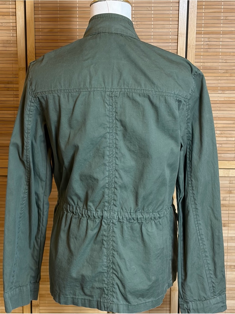Olive Green Women's Utility Cargo Jacket M Drawstring Waist Military - Picture 4 of 8